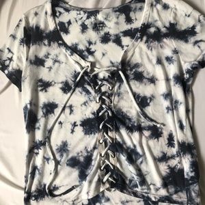 Blue and white tie dye tshirt